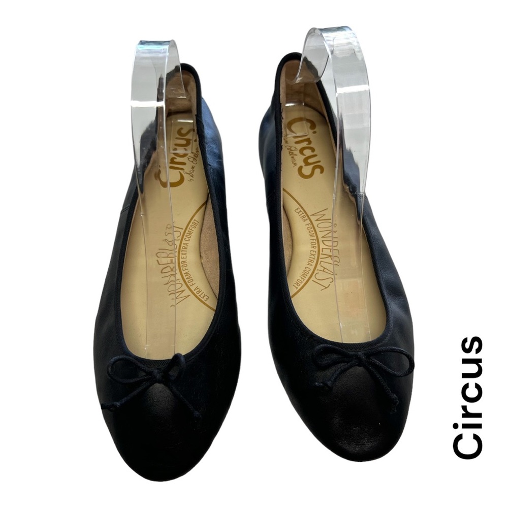 🌈 CIRCUS black ballet flats with bow + size 8.5